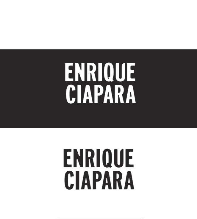Logotipo de Enrique Ciapara en positivo y negativo
