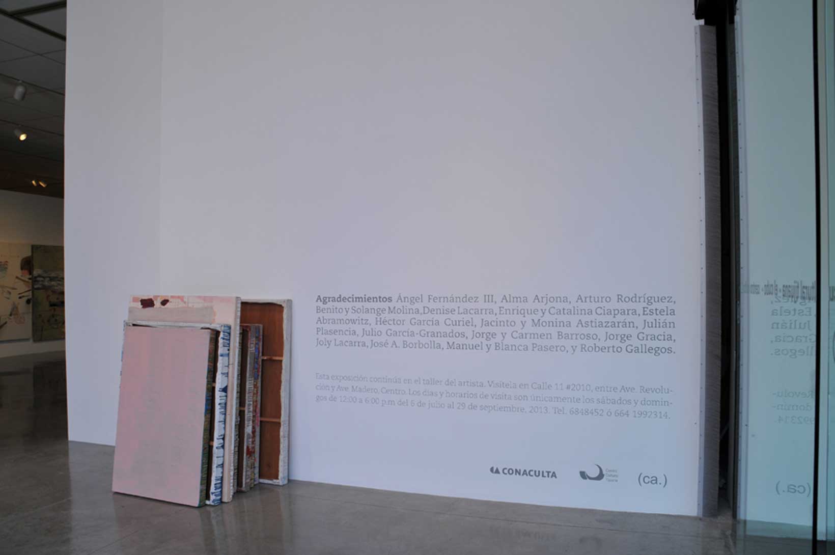 Texto de agradecimientos de la exposición 'Trompe l'oeil', El Cubo, Sala 3